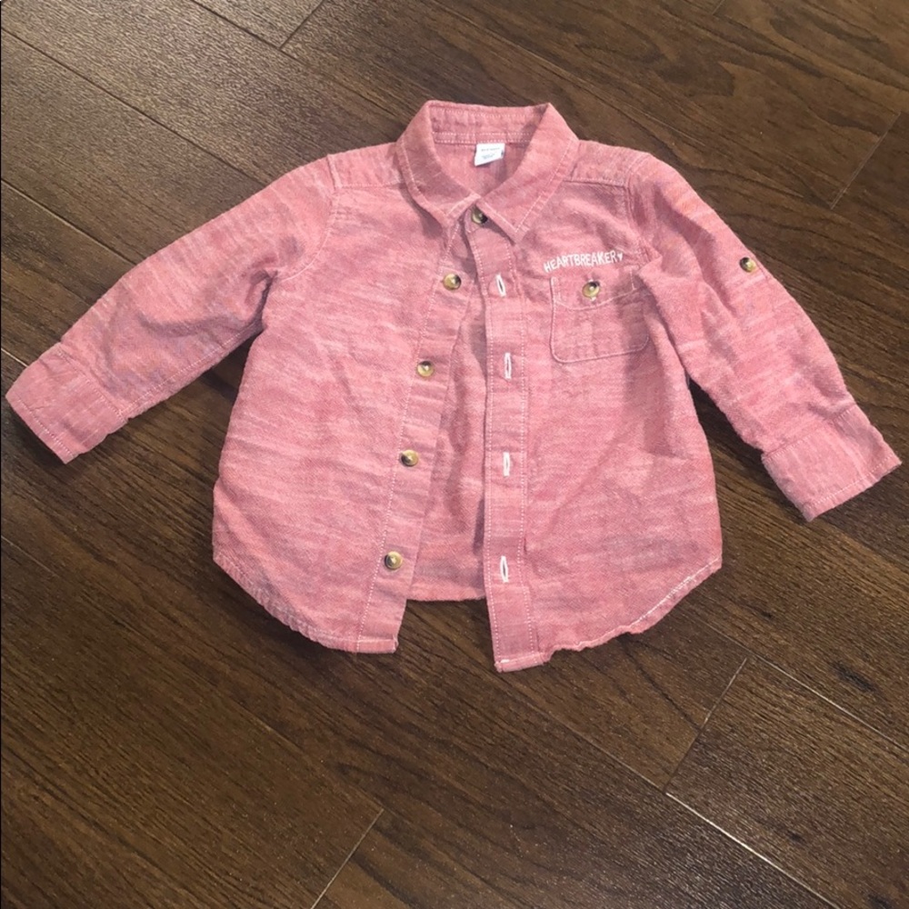 Red Old Navy button down long sleeve